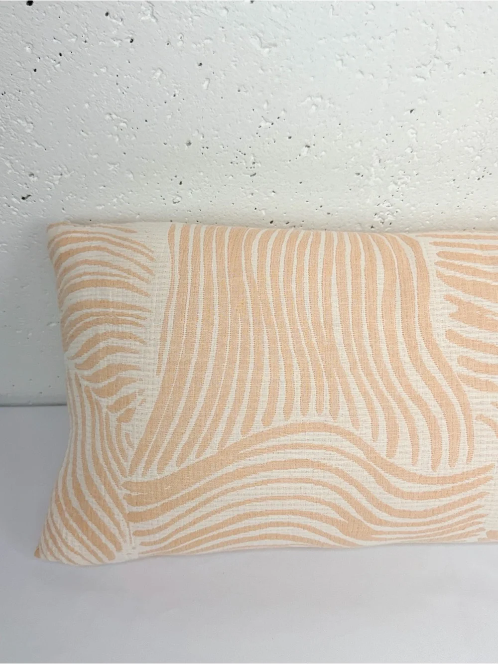 Piu Belle Peach Print Lumbar Throw Pillow PiuBella 24”